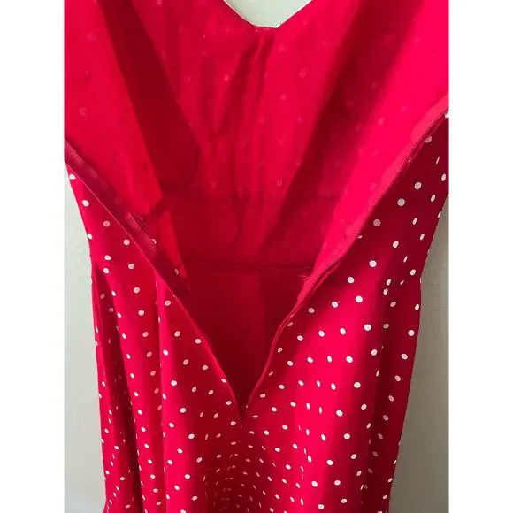 Stop Staring! Red & White Polka Dot Retro Style Dress Size Small - Picture 7 of 11